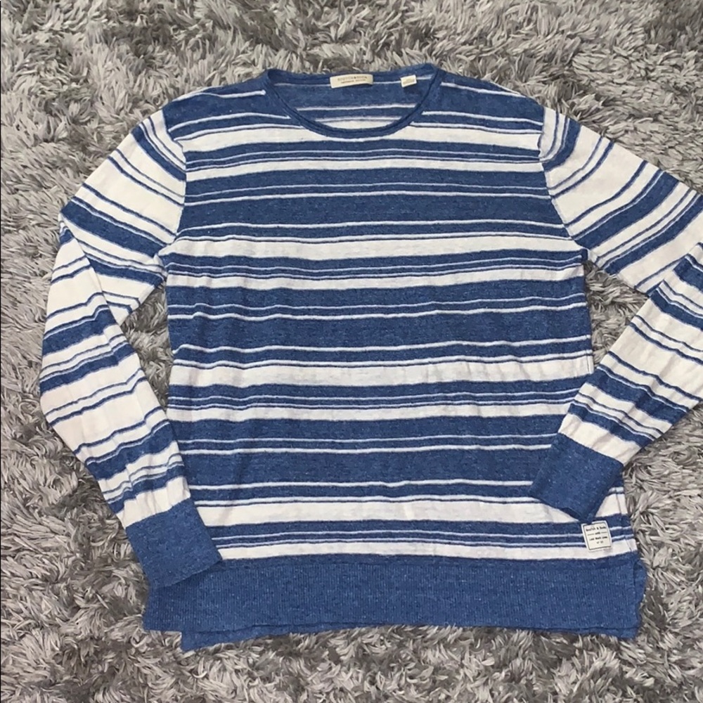 Scotch & Soda xl scoop neck linen sweater